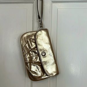 Coach Gold Shimmer Clutch